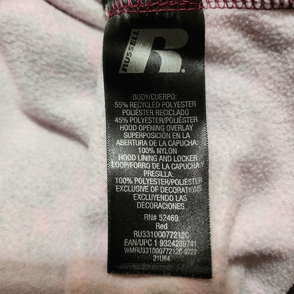 Russell athletic red and black camo hooded pullover sweatshirt Size L (10-12) - Picture 10 of 11